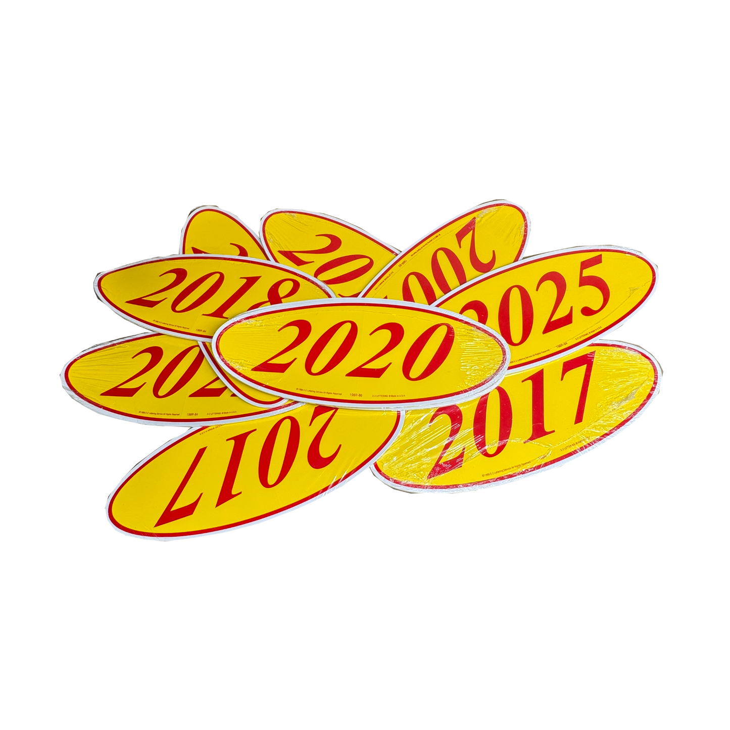 2020 Red & Yellow Oval Year Model {12 per pack}