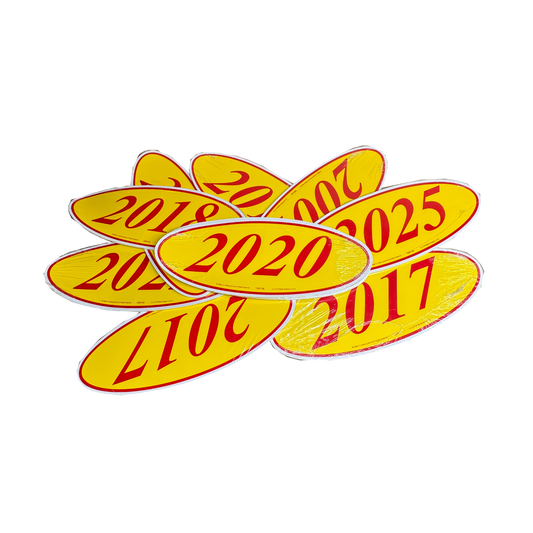 2020 Red & Yellow Oval Year Model {12 per pack}