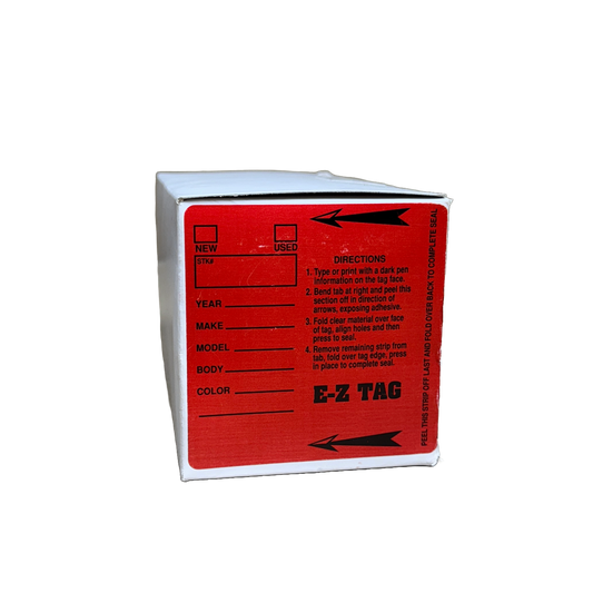 Square Corner Self-Laminating Key Tags Red {250 per box}