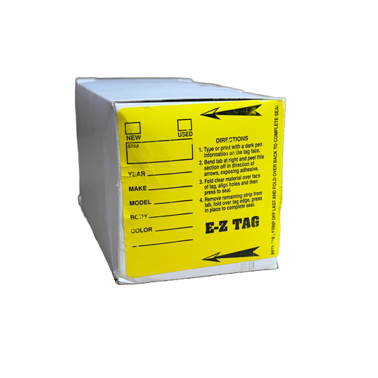 Square Corner Self-Laminating Key Tags Yellow {250 per box}